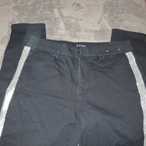 D. Jeans Women's Black Skinny Jeans with Silver Details